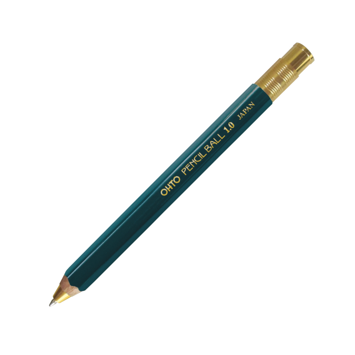 Pencil Ballpoint Pen Green | Cone Tip + Soft Ink