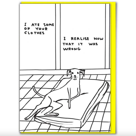 David Shrigley 藝術賀卡 - 牠吃了你衣服！