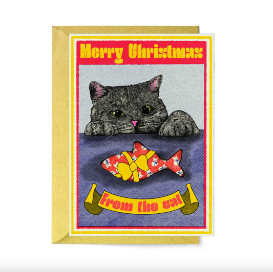 Merry Christmas From The Cat Xmas Card | Card For Cat Owner